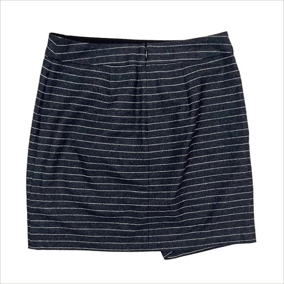 Madewell Gray Striped Asymmetrical Wool/Cotton Skirt Size 0 - Picture 4 of 9
